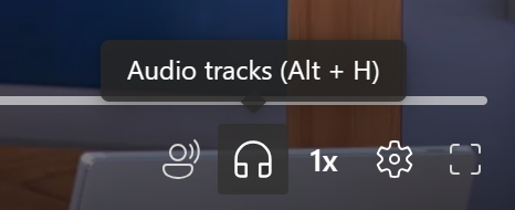 botão faixas de áudio no player de vídeo