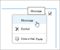 Menu web part com minimizar realçado