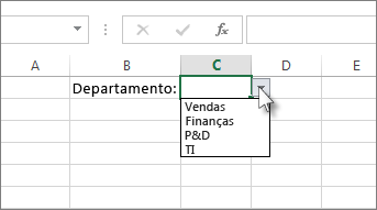 Modelo de lista suspensa no Excel