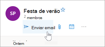 Captura de tela do botão Enviar email
