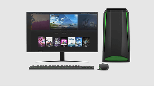 Console e monitor de jogos para desktop