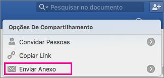 Para enviar o seu documento como anexo em uma mensagem de email, clique em Enviar Anexo.