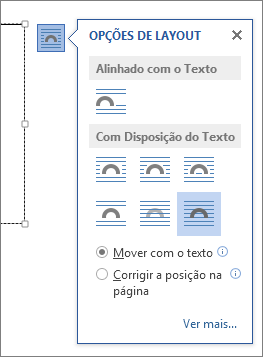 Opções de layout de caixa de texto