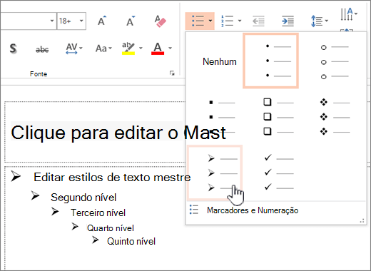 Configurando a bala padrão para todos os níveis