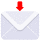 Envelope com emoticon de seta