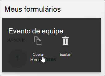 Clicar no botão Copiar em um formulário existente