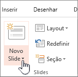 Botão Novo Slide