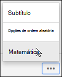 Opções de subTítulo, ordem aleatória e matemática