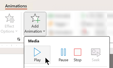 Você pode começar a reproduzir áudio após um atraso usando opções de animação.