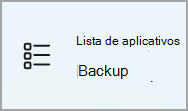 O rótulo que mostra que foi feito backup da sua lista de aplicativos instalados.