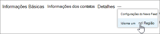 Clique em Reticências e clique em Linguagem e região