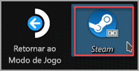Localizando o ícone de cliente do Steam Desktop.