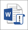 O ícone para um documento com permissões para macros