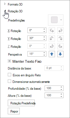 Propriedades de rotação 3D