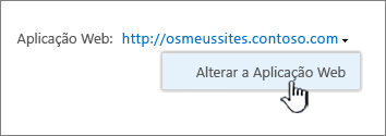 Alterar a opção da aplicação Web