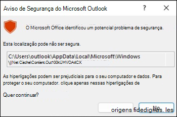 O Outlook bloqueia .ics ficheiros