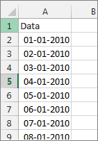 Coluna de data no Excel