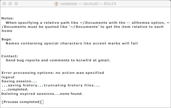 Execute a ferramenta Dockutil ao utilizar Controlo+Clique para abrir.