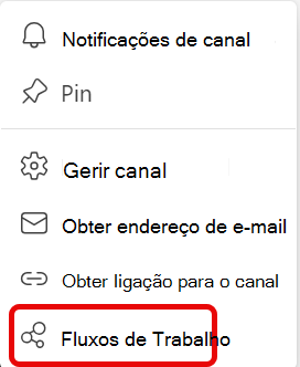 mais opções de fluxos de trabalho