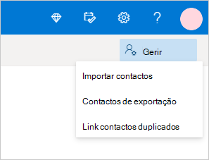 Gerir o menu de contactos em Outlook.com