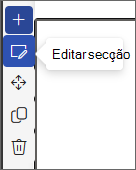 Captura de ecrã a mostrar o botão Editar secção.