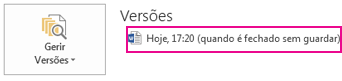 Recuperar um documento guardado anteriormente no Word 2013