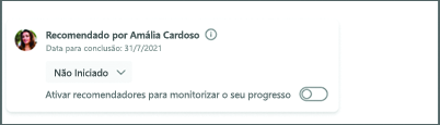 Imagem do botão de alternar para ativar a monitorização do progresso.