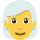 Emoticon de cabelo branco da mulher