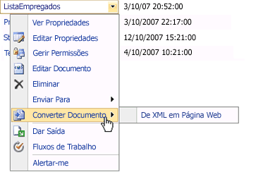 Comando Converter Documento no Office SharePoint Server 2007