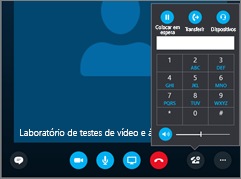 Captura de ecrã a mostrar o teclado de áudio