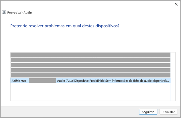 Inicie a resolução de problemas de áudio nas Definições de Som do Windows 11.