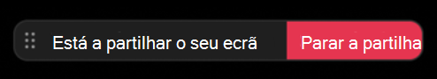 Imagem a mostrar o indicador de partilha de ecrã.