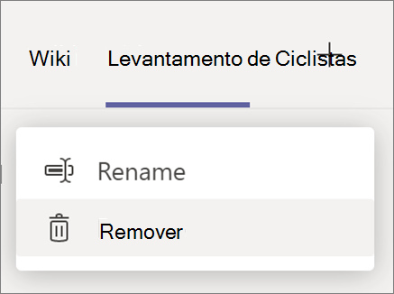 Screen shot of tab drop down showing Rename and Remove choices