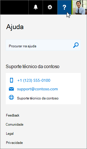 Ajuda personalizada aparece no cartão de ajuda do Office 365