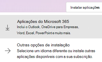Instalar aplicações no Microsoft365.com