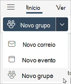 No friso, selecione novo grupo > novo grupo