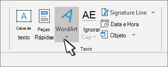 Inserir WordArt com o botão WordArt