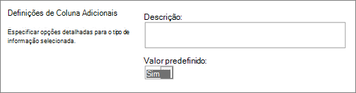 Escolhas para a coluna Sim/Não