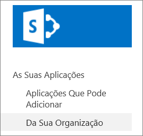 Barra de Iniciação Rápida com a barra Da sua organização realçada