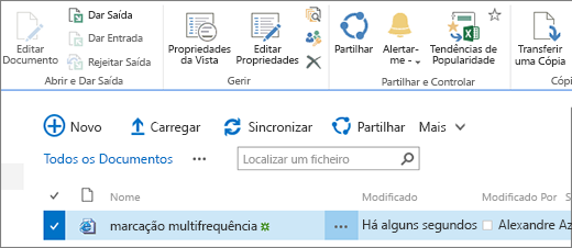 Editar secção do fita com o item selecionado