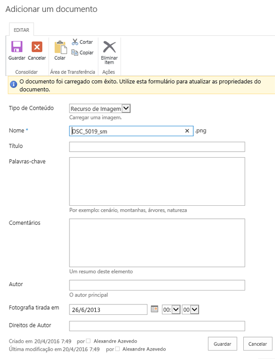 Adicionar uma caixa de diálogo de documento para imagens