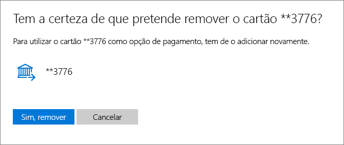 Adicionar, atualizar ou remover um cartão de crédito ou 