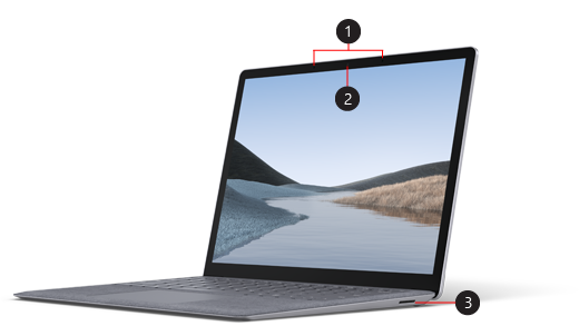 Parte frontal do Surface Laptop 3