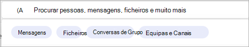 Captura de ecrã a mostrar filtros de pesquisa relacionados com uma pessoa específica.