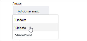 Opções para utilizar ou carregar um anexo