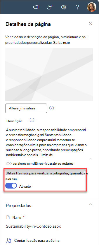 captura de ecrã do botão de ativar ou desativar a edição