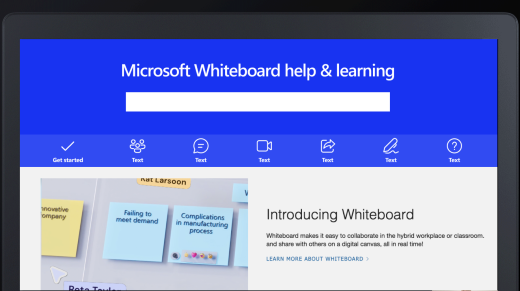 Encontre respostas às perguntas mais frequentes na página de ajuda do Whiteboard.