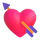 Emoji de coração do Teams com seta