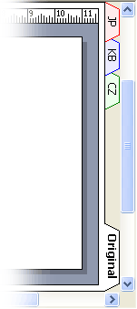 Um desenho com separadores de sobreposição de marcações de cores diferentes.