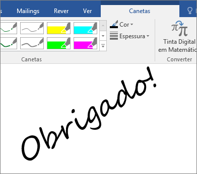 Desenhar e escrever a tinta digital no Office - Suporte da Microsoft